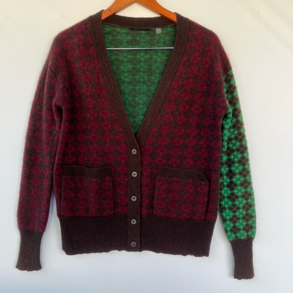 Brazeau Tricot PARK ARGYLE CARDIGAN SWEATERSize 1 / S